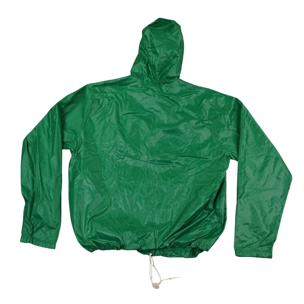 VTG‎ Izod Lacoste Anorak Mens Large Green Packable Windbreaker Hooded Jacket Y2K